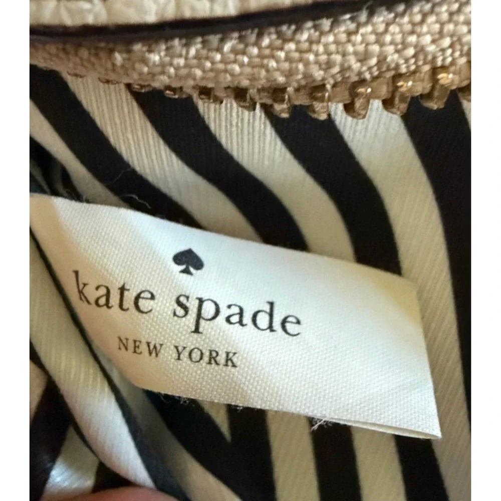 Kate Spade New York Pebbled Leather Colorblock Satchel Crossbody Bag Beige Black